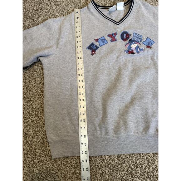 Vintage Y2K Disney Eeyore Sweatshirt Women’s XL Gray Embroidered Pooh - Picture 6 of 7